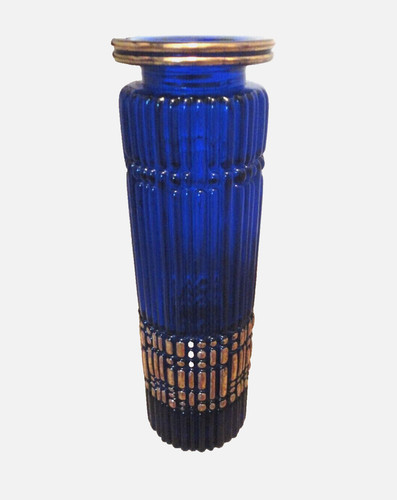 Vase verre bleu - vase,