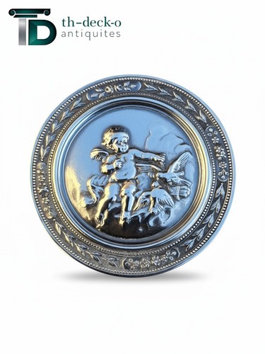 Boite ronde pilules argent - boite,