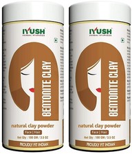 Poudre D'Argile Bentonite Organique Ayurvédique IYUSH Paquet De 2 100 G