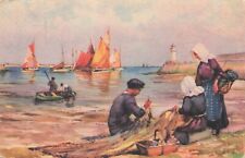 CP ILLUSTRATED BOATS FISHING FISHERMAN MENDER NET - 42349