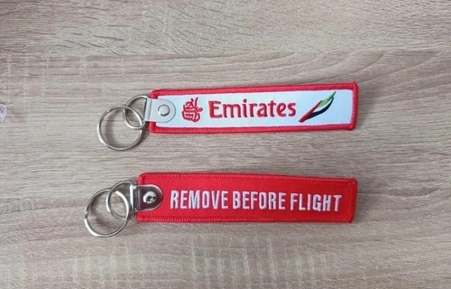 Porte clé brodé avion flamme - porte,
