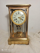 Grande pendule cage laiton et verres bisautes fonctionne sonne