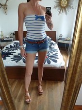 ZARA - BODY RAYE BLANC BLEU