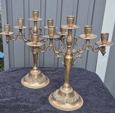 Ancienne paires de chandelier en laiton 5 branches