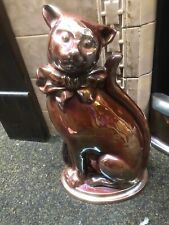 fireplace  companion set retro cat design in copper lustre