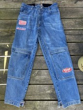 Icon Anthem Biker Pants Moto Mens Jeans Blue Heavy Denim Asphalt Technology 36