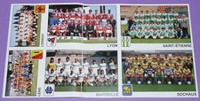 PLANCHE 10 STICKERS OM LYON SAINT-ETIENNE LENS PANINI FOOTBALL FOOT 90 1989-1990