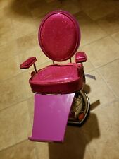 AMERICAN GIRL DOLL Pink Sparkle Chrome Salon Barber Chair Beauty Shop (A3)