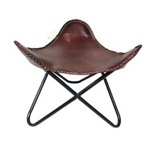 Pouf En Cuir Marron Ouvrable