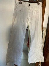 pantalon blanc droit mi-lin