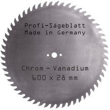 Scie Circulaire Cv 600 X 28 MM Chrome-Vanadium Acier Wolfzahn 56 Z Lame de Bois