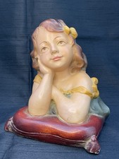 La Rêveuse – Buste Décoratif Vintage Country Corner n°17 – Plâtre Peint Shabby