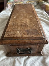 Antique Sewing Machine Table Drawer Wood With Metal Handle 
