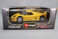 LJ973 BURAGO 3382 1/18 1:18 1995 Ferrari F50 Hard Top Car Yellow