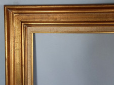 Grand cadre moderne 80x69 cm, feuillure: 61x50 cm 12F bois gravé doré C702