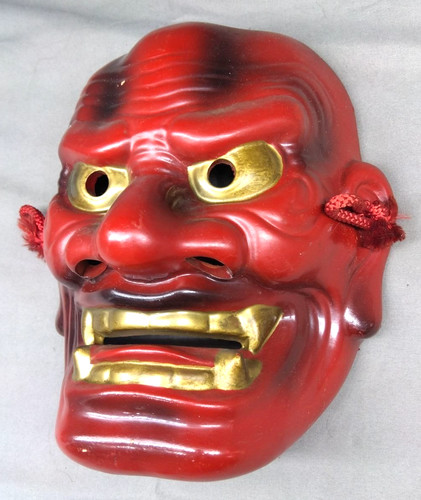 Masque tête démon rouge - tête,