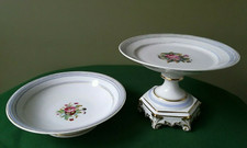 Coupe et Compotier XIX ème en Porcelaine de Paris (estampille Londe Paris)