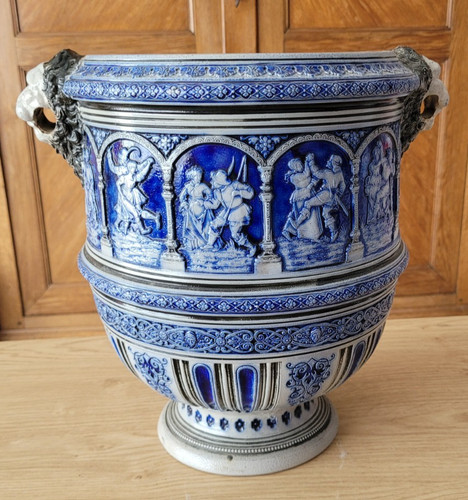 Grand cache pot - , grés