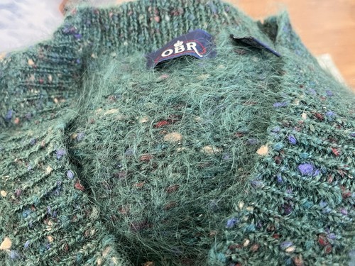 Vtg obr mohair fuzzy cardigan - mohair,