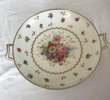 Porcelaine ancienne LIMOGES HAVILAND Plat à Gâteaux Compotier Anses Dorures TBE