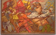 SUISSE - Carte patriotique, bataille [DUNKI illustrateur]