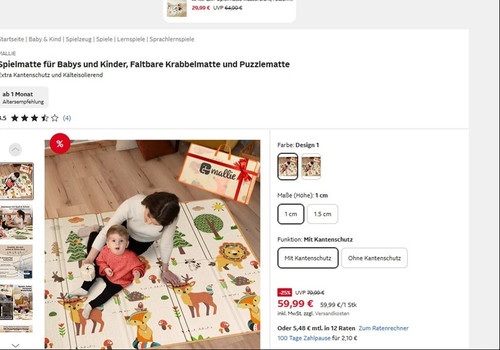 Tapis jeu mousse - de, en