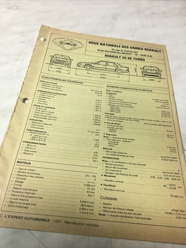 Fiche technique automobile