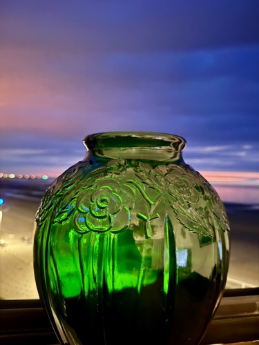 Vase verre art déco - vase,