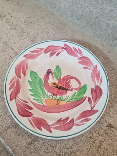 Assiette fleurie décor coq - fleurie,