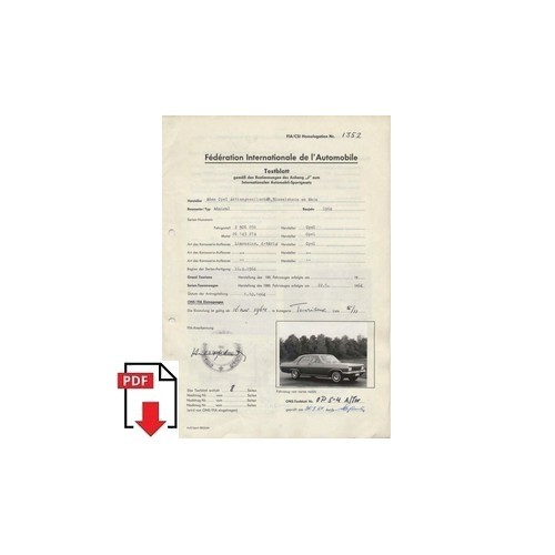 1964 opel admiral testblatt - 1964,