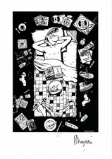 EX-LIBRIS DE LUCIEN AU LIT TIRAGE LIMITE ET SIGNE PAR FRANK MARGERIN NEUF 