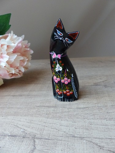 Figurine petit chat bois - petit, en