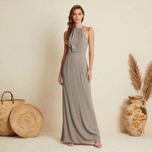 Soirée glam robe longue - soirée, grise