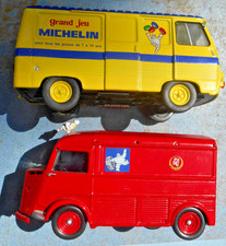 lot 2 miniature 1/43 Peugeot van grand game Michelin tube Citroen firefighter