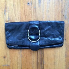 Hobo International Folding Magnetic/Zip Closure Purse Bag Clutch EUC