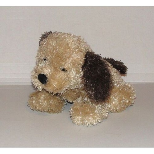Peluche chien marron beige - peluche,