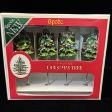 SPODE Christmas Tree Canape Forks Set of 4