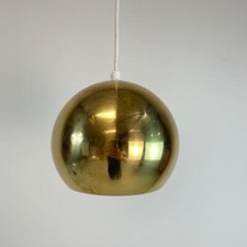 MIDCENTURY VINTAGE DANISH 1960S GOLD BALL PENDANT LAMP LIGHT FOG & MORUP #4009