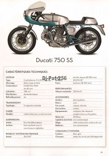 Fiche moto ducati - fiche, 750