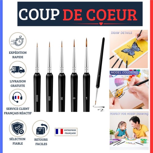 Pinceaux peinture fins - fins, 5