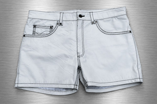 Short cuir blanc pour - cuir, homme