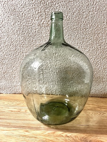 Dame jeanne vintage verre vert - dame,