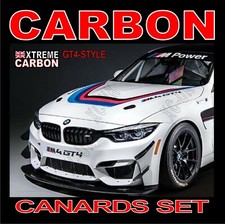 Carbon GT4 Style Front Bumper Canards Winglets set "Fits" BMW M3 M4 F80 F82 F83