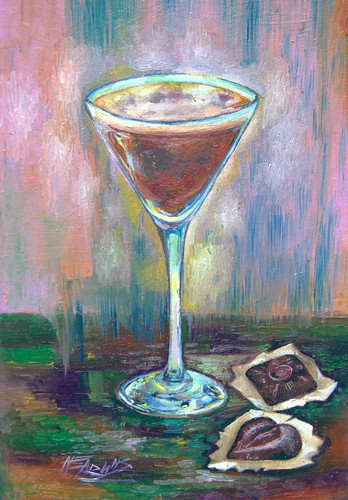 Verre martini chocolat - verre,