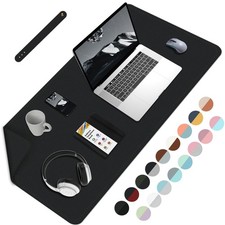 Tapis de bureau double face grand tapis de souris imperméable en cuir synthét...