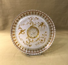 plateau cristal signé BACCARAT doublé ORANGE modèle RENAISSANCE oiseaux paradis