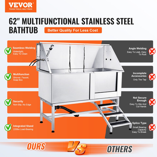 Vevor baignoire toilettage - vevor,