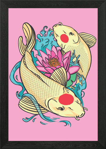 Beautiful tancho koi framed - beautiful,