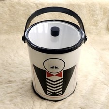 VTG 1984 Buffet Butler Ice Bucket Tuxedo w Lid Mid Century Barware Art Deco