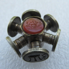 ANCIEN RARE CACHET SCEAU 2 INTAILLE MULTIPLE CROIX ANTIQUE SEAL 27 mm